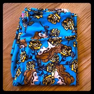 LULAROE Disney Beauty Belle Blue Leggings OS